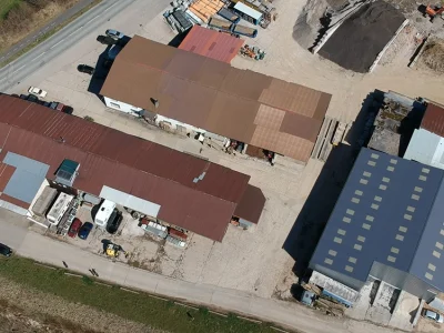 Solar panel on a sawmill in Vicques, Jura